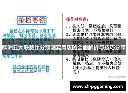 欧洲五大联赛比分预测实用攻略全面解析与技巧分享